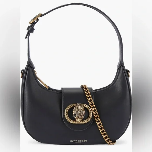 Kurt Geiger ChelseaLeather Hobo Bag Elegant Black Leather new